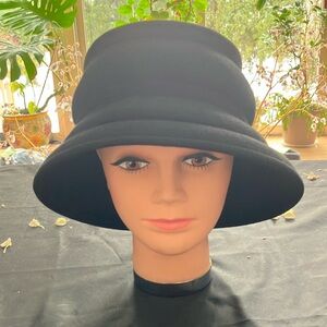 Elegant Black Cloche Wool Felt Hat